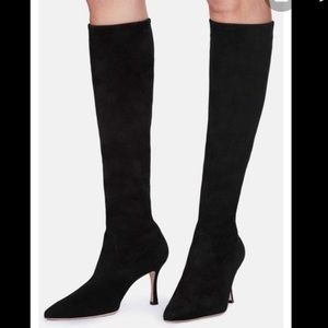 Manolo Blahnik Pascalare black suede boots